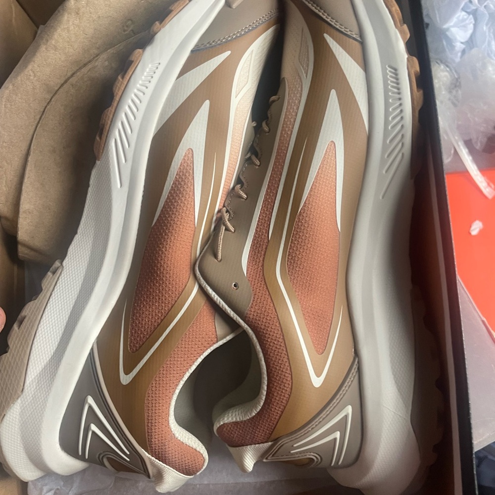 Stylish Tan and White Women's Sneakers